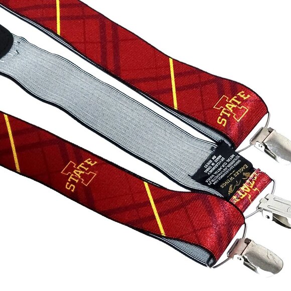 Iowa State Cyclones Suspenders Braces Red Clip Adjustable Stretch Eagles Wings - Picture 2 of 3